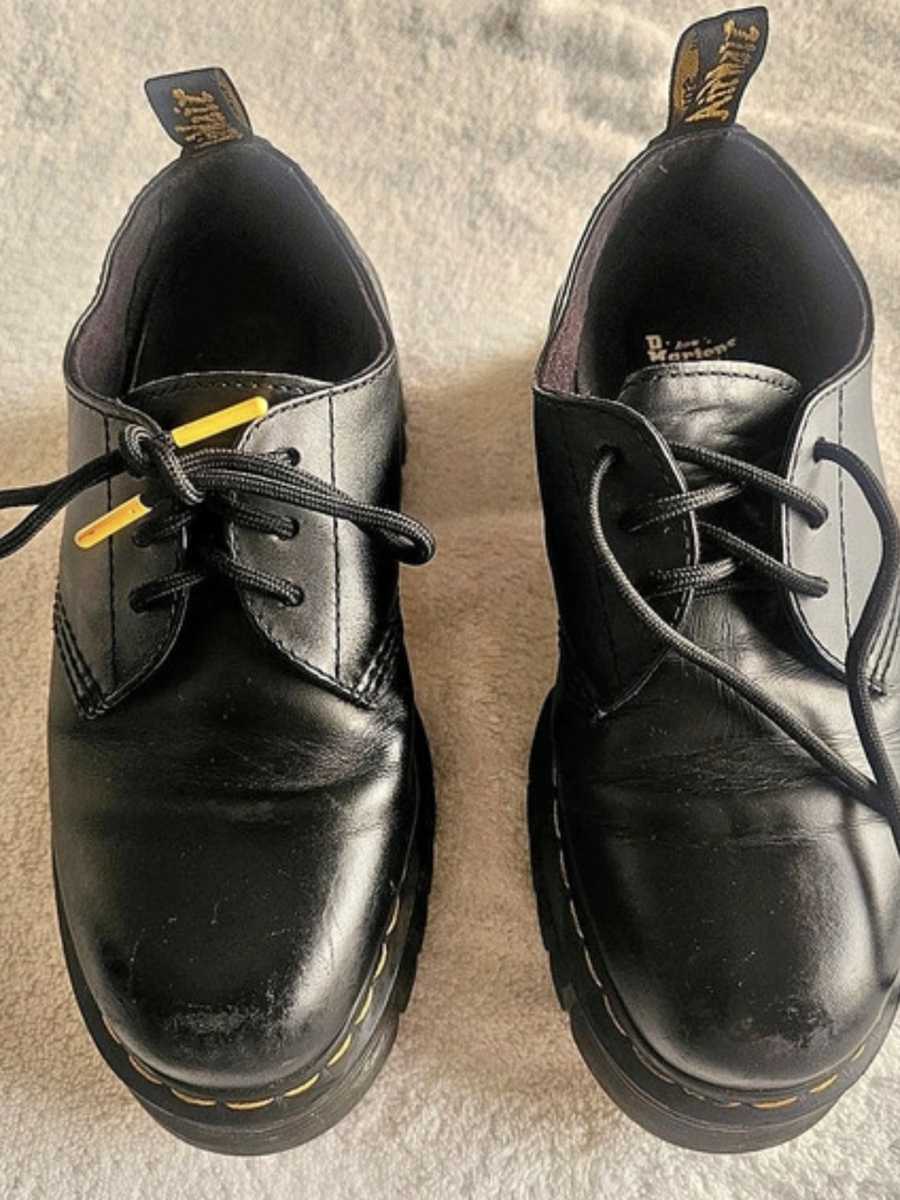 Dr. Martens Audrick 3-Eye Shoe Black Nappa Leather Platform US Women 8.